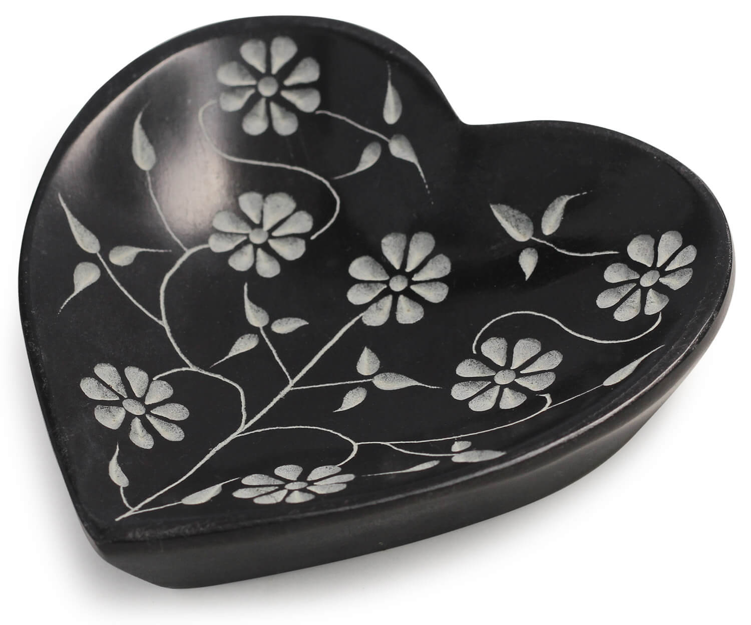 ArtistryBazaar Heart Tray Soapstone  Jewelry Dish Jewelry Tray Small Trinket Dish Heart Shaped Jewelry Plate Dish Soapstone Love Jewelry Tray Heart Decor for Home Decor